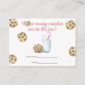 Milch und Cookies Raten Sie, wie viele Bonbons Begleitkarte (Vorderseite)