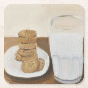 Milch und Cookies Rechteckiger Pappuntersetzer
