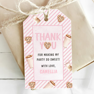 Milch und Cookies Rosa erste Geburtstagsparty Geschenkanhänger