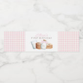 Milch und Cookies Rosa Geburtstag Wasserflaschenetikett (Einzelnes Label)