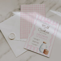 Milch und Cookies Rosa Geburtstagsparty Einladung