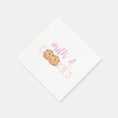 Milch und Cookies Rosa Geburtstagsparty Serviette (Ecke)