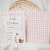 Milch und Cookies Rosa Kinderdusche Einladung