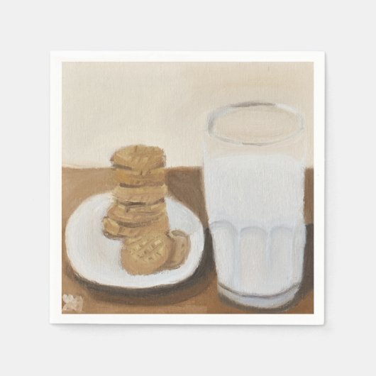Milch und Cookies Serviette (Vorderseite)