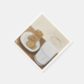 Milch und Cookies Serviette (Ecke)
