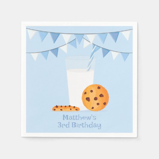 Milch und Cookies Serviette (Vorderseite)