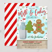 Milch und Cookies Weihnachtszeit-Party Einladung (Vorne/Hinten)