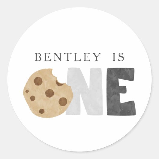 Milch und Cookies zum ersten Geburtstag Runder Aufkleber (Vorderseite)