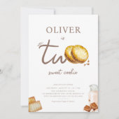 Milch und Cookies: Zwei Geburtstagspartys Einladung (Vorderseite)