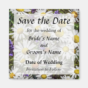 Milch und Delphinium Save the Date Magnet