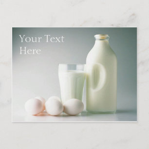 Milch und Eier Postkarte
