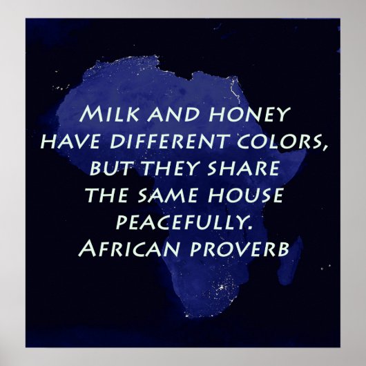 Milch und Honig - afrikanisches Sprichwort Poster (Vorne)