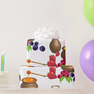 Milch und Honig mit Beeren Rustikale Küche Geschenkpapier