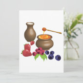 Milch und Honig mit Berries Rustikale Ernährung Einladung (Stehend Vorderseite)