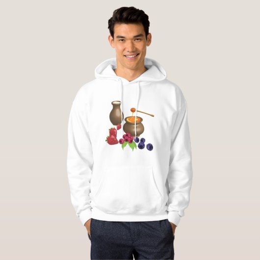 Milch und Honig mit Berries Rustikale Ernährung Hoodie (Vorne ganz)