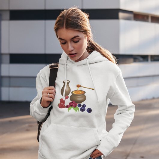 Milch und Honig mit Berries Rustikale Ernährung Hoodie