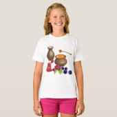 Milch und Honig mit Berries Rustikale Ernährung T-Shirt (Vorne ganz)