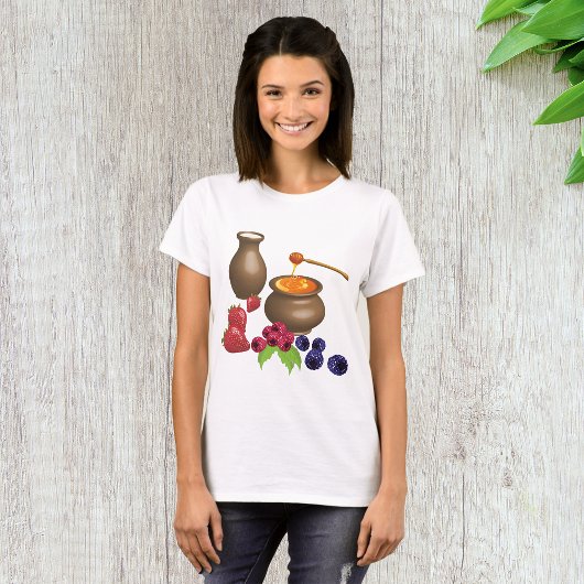 Milch und Honig mit Berries Rustikale Ernährung T-Shirt