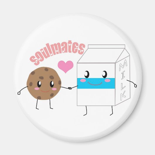 Milch und Keks 2 Zoll Rundmagazin Magnet (Vorne)