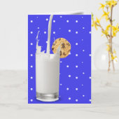 Milch und Kekse auf Polka-Punkten Karte (Gelbe Blume)