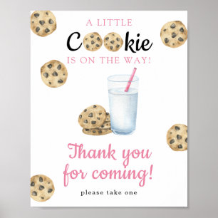 Milch und Kekse Babydusche - Danke Poster