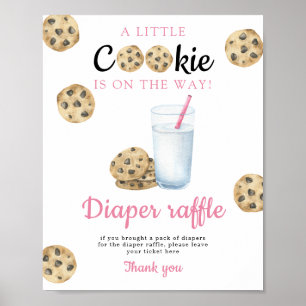 Milch und Kekse Babydusche Windeln Raffle Spiel Poster