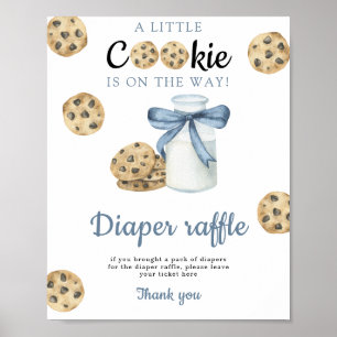 Milch und Kekse Babydusche Windeln Raffle Spiel Poster