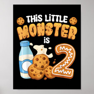 Milch und Kekse Dieser kleine Monster ist 2 2. Geb Poster