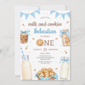 Milch und Kekse Geburtstag Einladung (Vorderseite)
