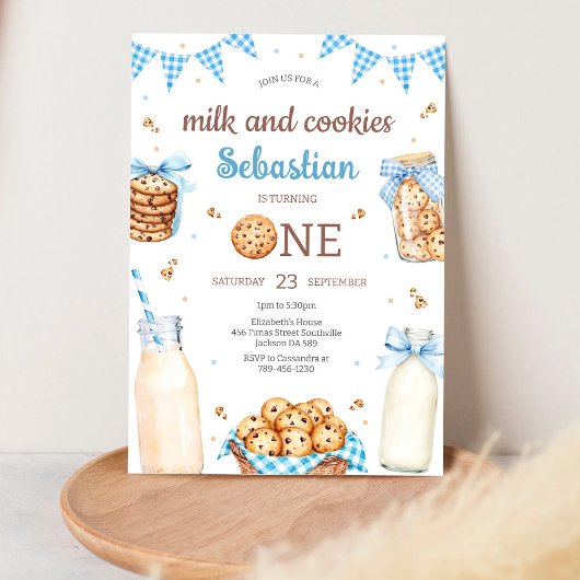 Milch und Kekse Geburtstag Einladung