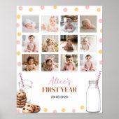 Milch und Kekse Geburtstag Foto Meilenstein Zeiche Poster (Vorne)