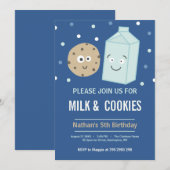 Milch und Kekse Geburtstagsdessert-Party Einladung (Vorne/Hinten)