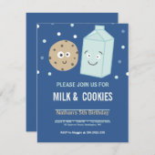 Milch und Kekse Geburtstagsdessert-Party Einladung (Vorne/Hinten)