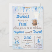 Milch und Kekse Junge 2. Geburtstag Party Einladung (Vorderseite)