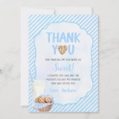 Milch und Kekse Junge Geburtstag Dankeskarte (Vorderseite)