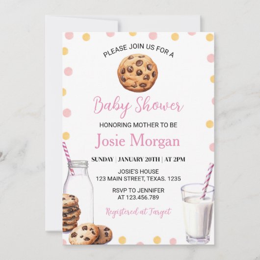 Milch und Kekse Kinderdusche Einladung (Vorderseite)