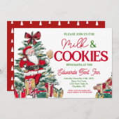 Milch und Kekse mit Santa, Frühstück, Einladung (Vorne/Hinten)