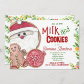 Milch und Kekse mit santa Weihnachtsgebäck Einladu Einladung (Vorne/Hinten)