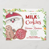 Milch und Kekse mit santa Weihnachtsgebäck Einladu Einladung (Vorne/Hinten)