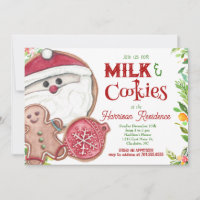 Milch und Kekse mit santa Weihnachtsgebäck Einladu