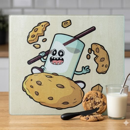 Milch und Kekse Showdown Schneidebrett