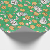 Milch und Kekse Weihnachtsmuster Geschenkpapier (Ecke)
