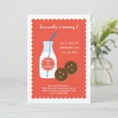 Milch und Kekse zum Geburtstag Einladung (Stehend Vorderseite)