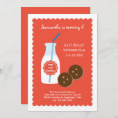 Milch und Kekse zum Geburtstag Einladung (Vorne/Hinten)