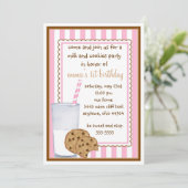 Milch und Kekse zum Geburtstag Einladung (Stehend Vorderseite)