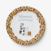 Milch und Krümel Blue Birthday Party Tisch Pappteller (Vorderseite)