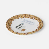 Milch und Krümel Blue Birthday Party Tisch Pappteller (Schrägansicht)