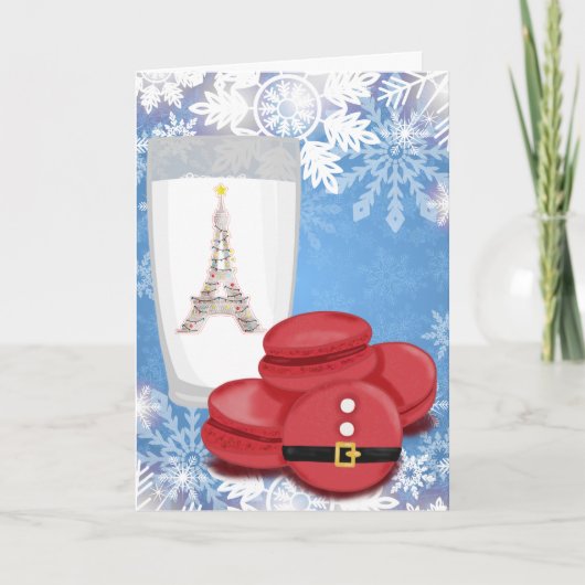 Milch und Macarons Eiffelturm Paris Weihnachten (Vorderseite)