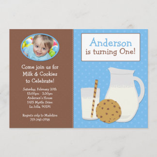 Milch-und Plätzchen-Geburtstags-Party Einladung