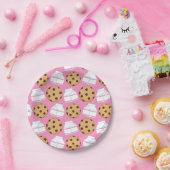 Milch-und Plätzchen-Muster Pappteller (Party)